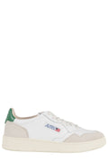 Medalist Low White and Green Suede Leather Sneakers