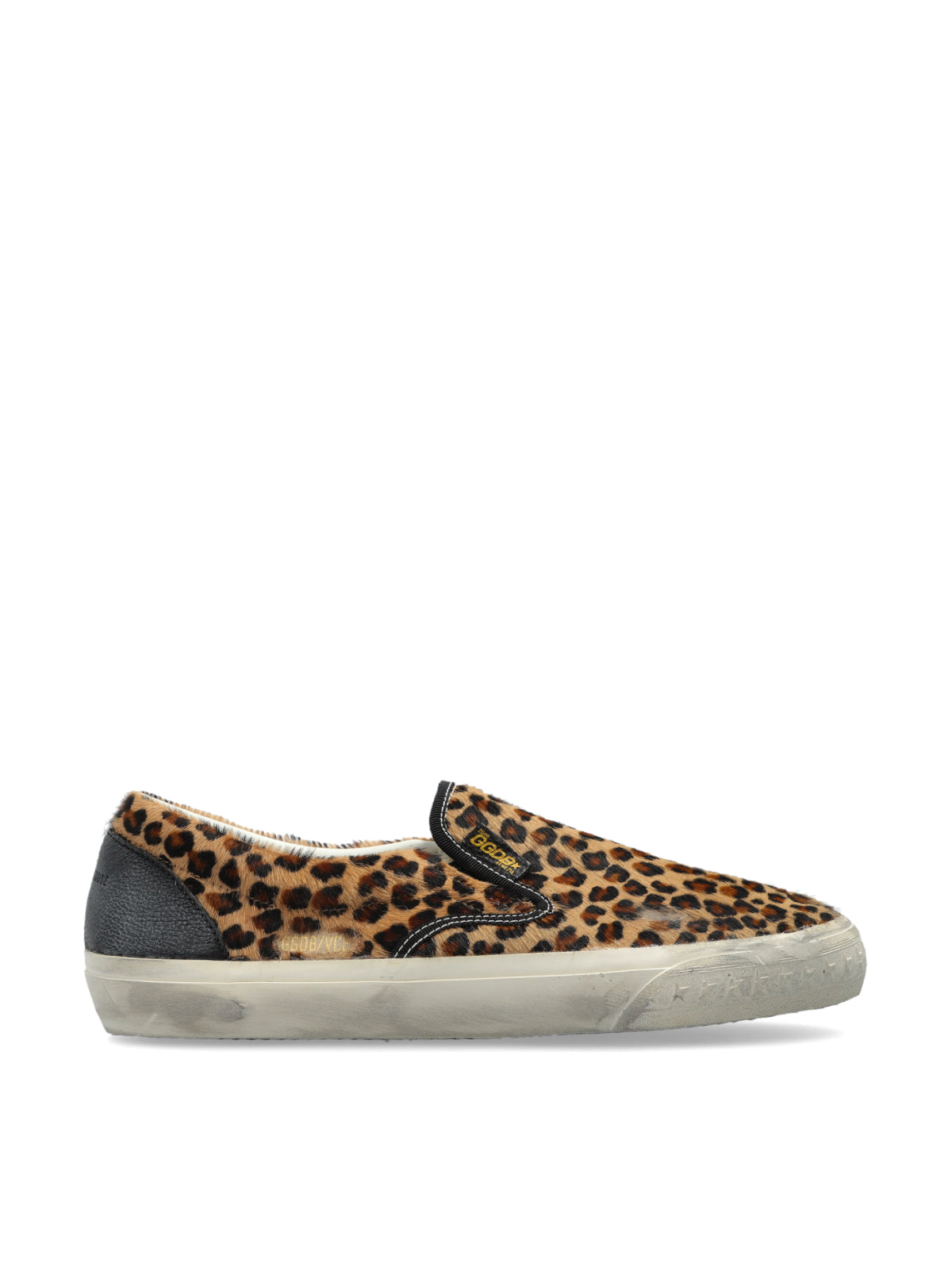 Black/Brown VCE Penstar Slip-On Leather Pony Hair Sneakers