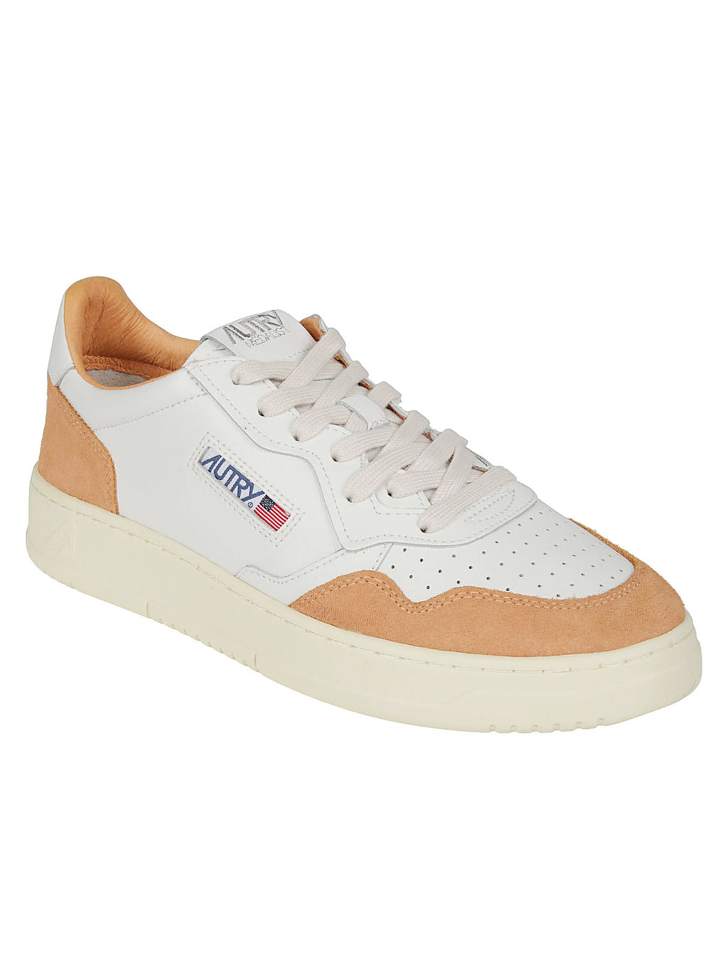 Medalist Low Suede Overlays Leather Sneakers