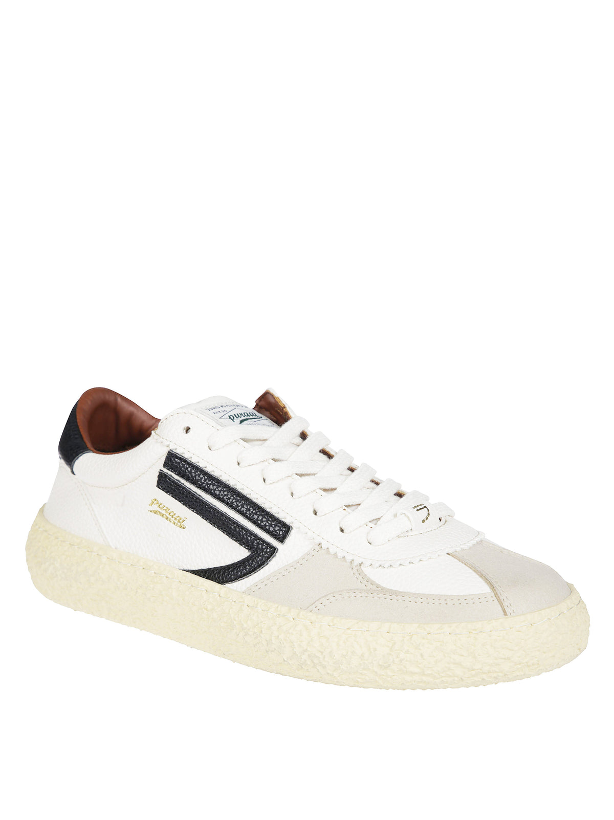 1.01 Vintage Grain Faux-Leather Sneakers