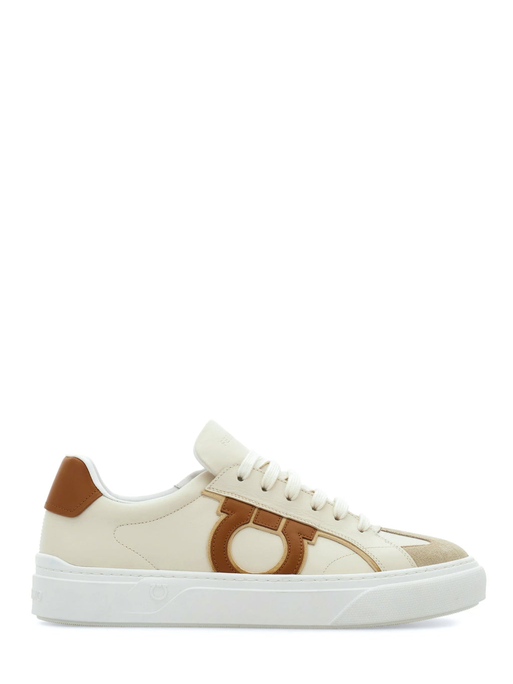Low-Top Leather Sneakers with Prominent Logo Detail