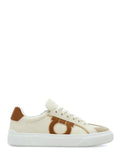 Low-Top Leather Sneakers with Prominent Logo Detail