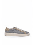 Grey Leather Accents Fabric Sneakers