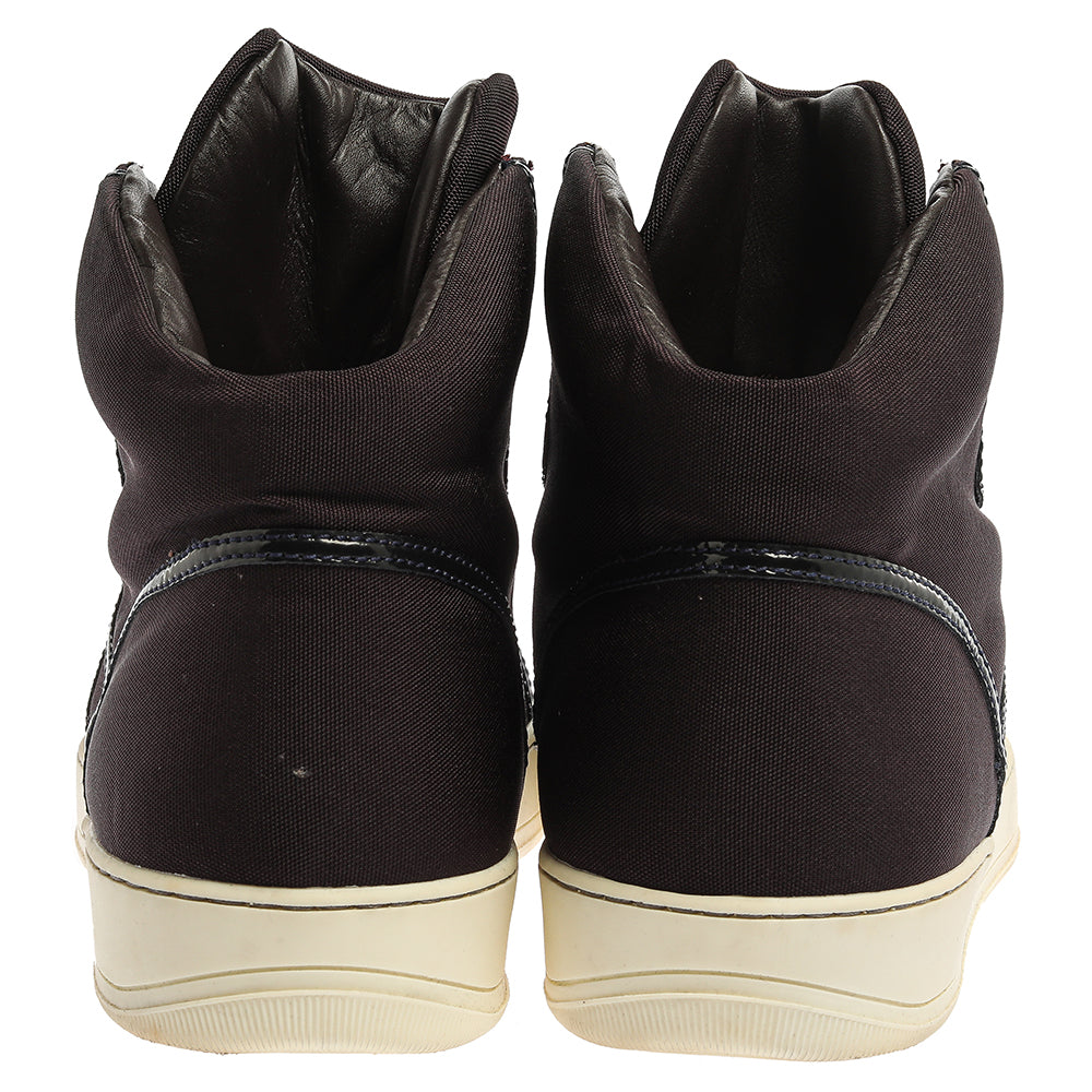 Lanvin Burgundy Nylon High Top Sneakers