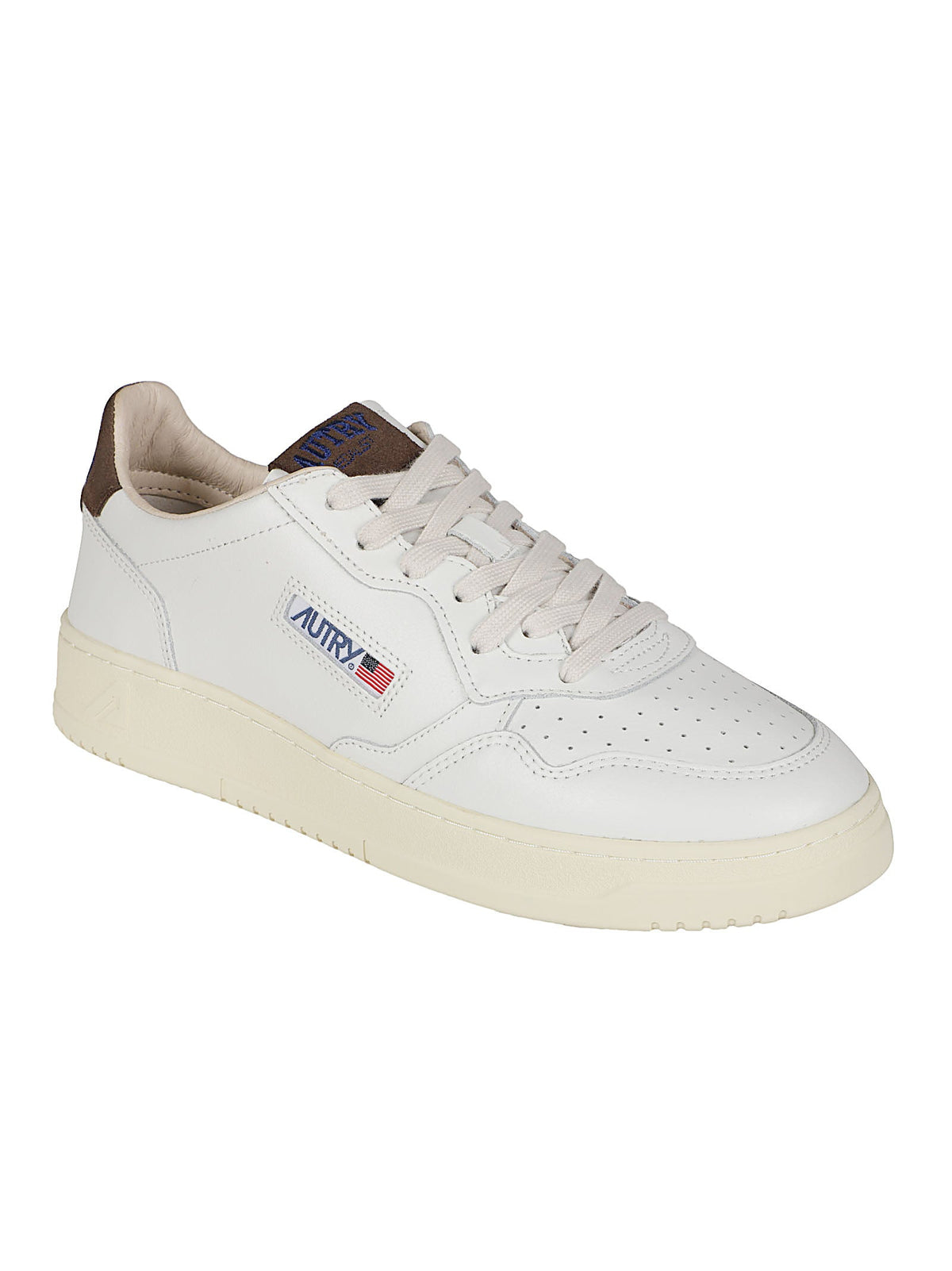 Low-Top Sneakers with Perforated Detailing and Suede Accents