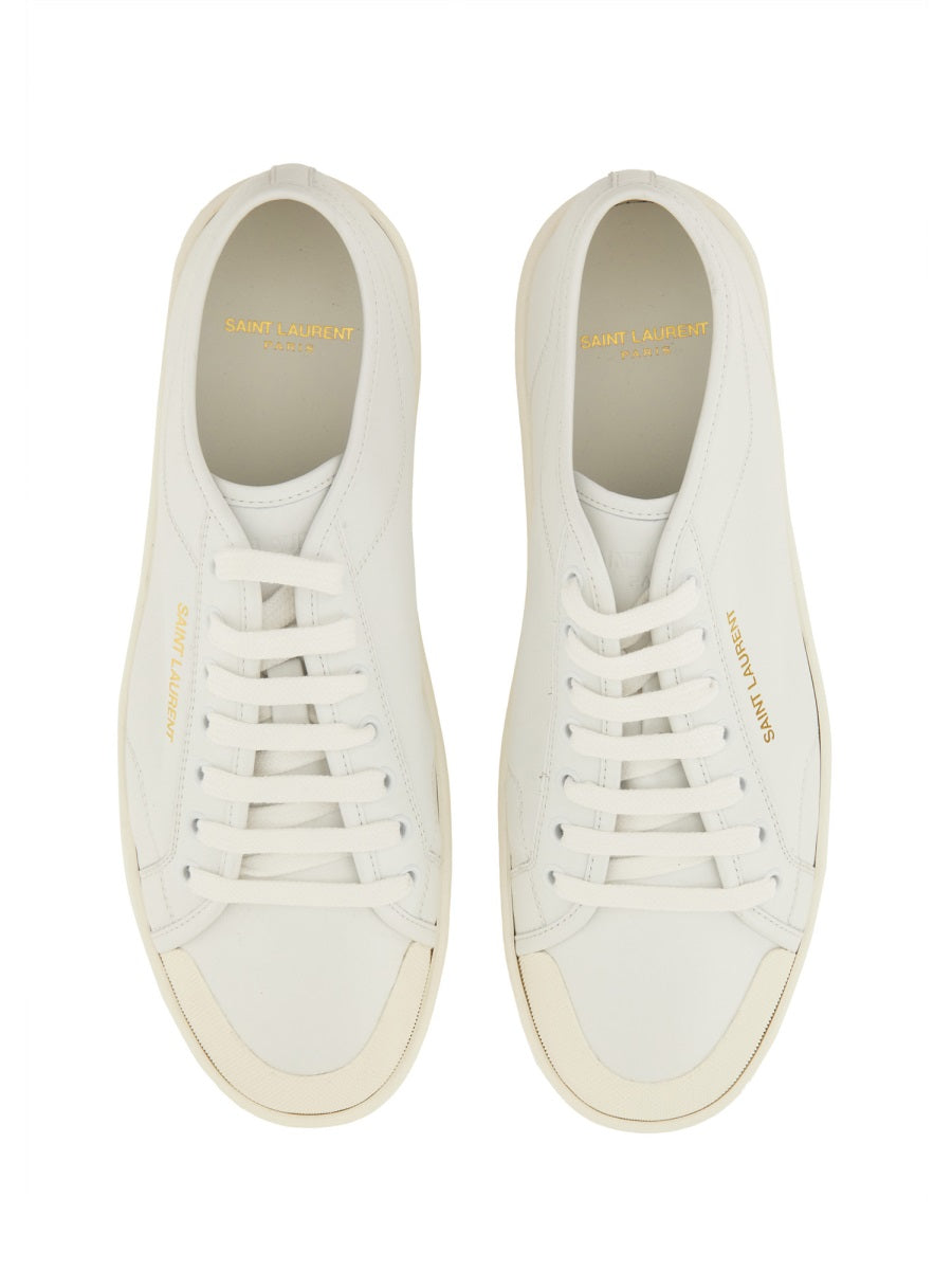 Gym Gold Logo Low-Top Smooth Leather Sneakers