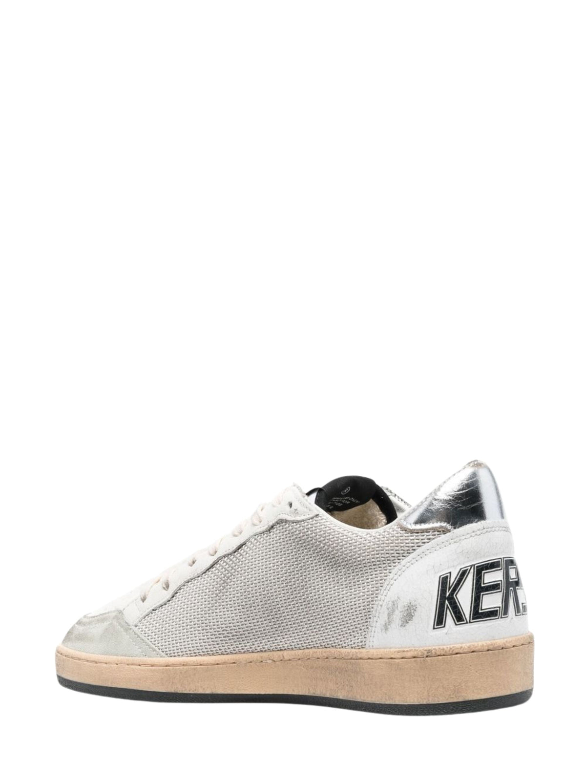 Black Iconic Star Detail Grey Mesh Low-Top Sneakers