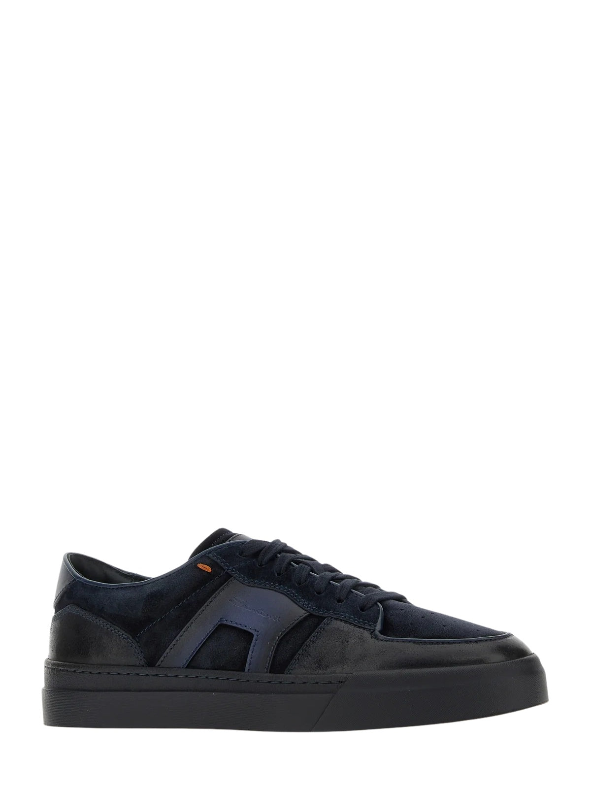Low-Top Leather Suede Rubber Sole Sneakers