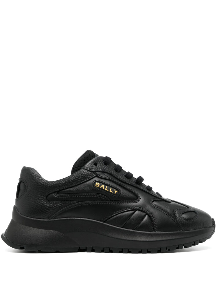 Black Gold Accent Leather Sneakers