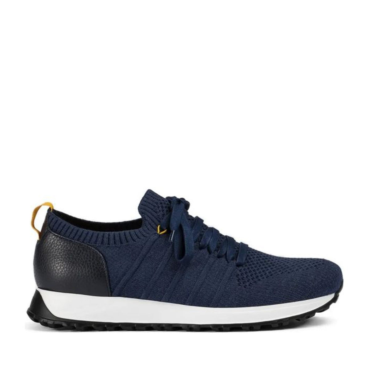 Blue Knitted Snug Collar Contrasting Sole Sneakers