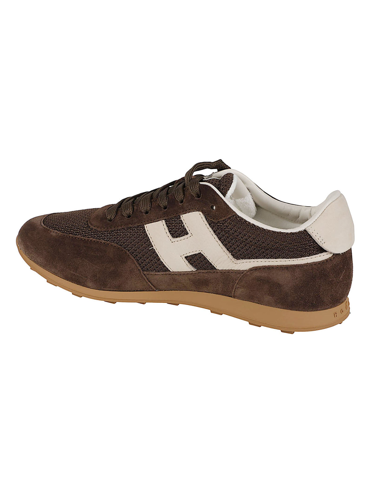 Brown H699 Calf Leather Mesh Sneakers