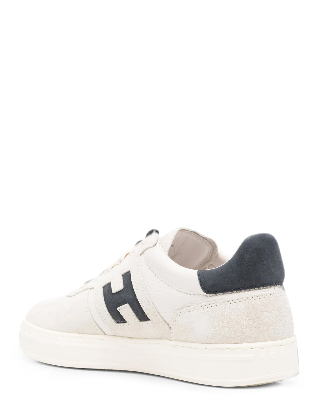 Low-Top Calfskin Sneakers with Contrasting Heel and Signature Logo