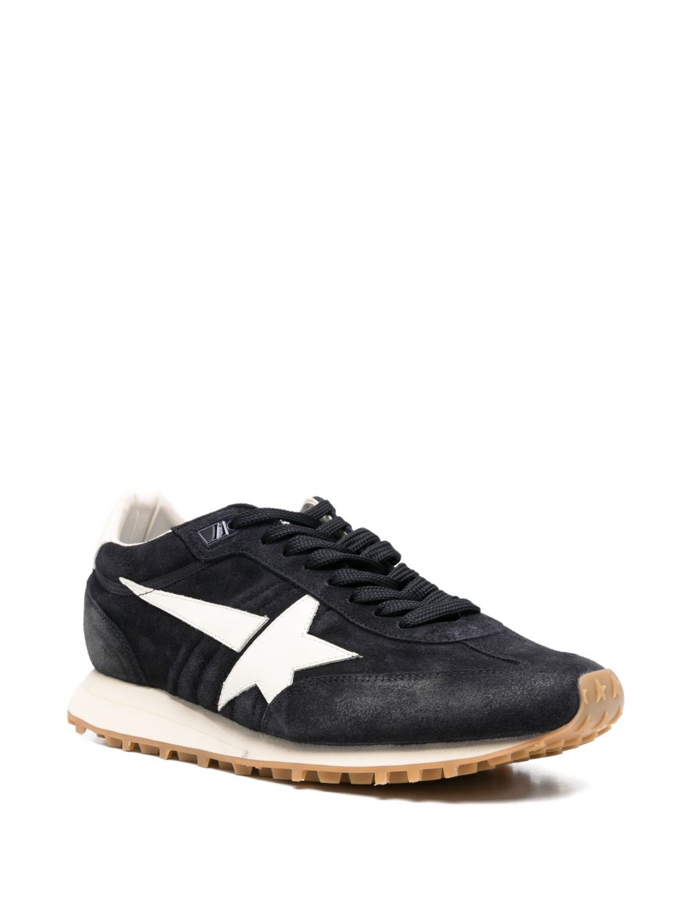 Low-Top Black Suede Star Detail Sneakers