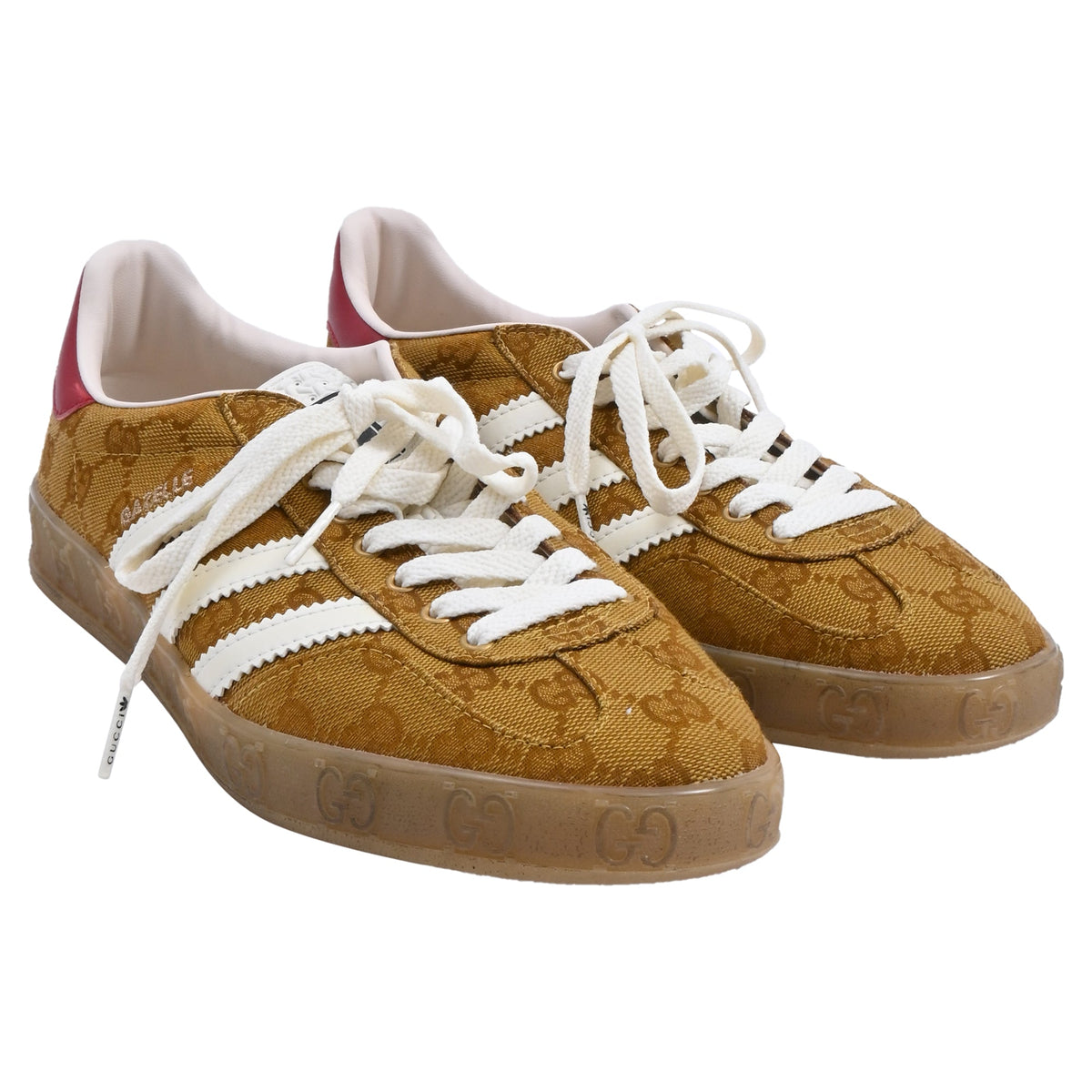 Gucci x Adidas Gazelle GG Monogram Sneakers in Brown Canvas