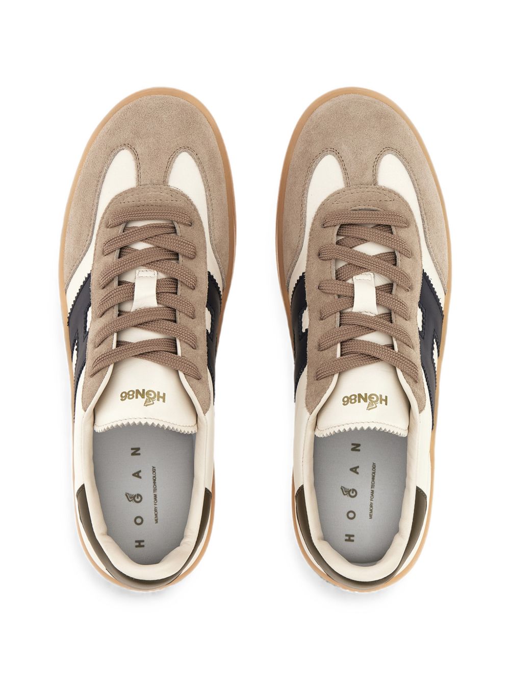 Low-Top Textured Logo Sneakers