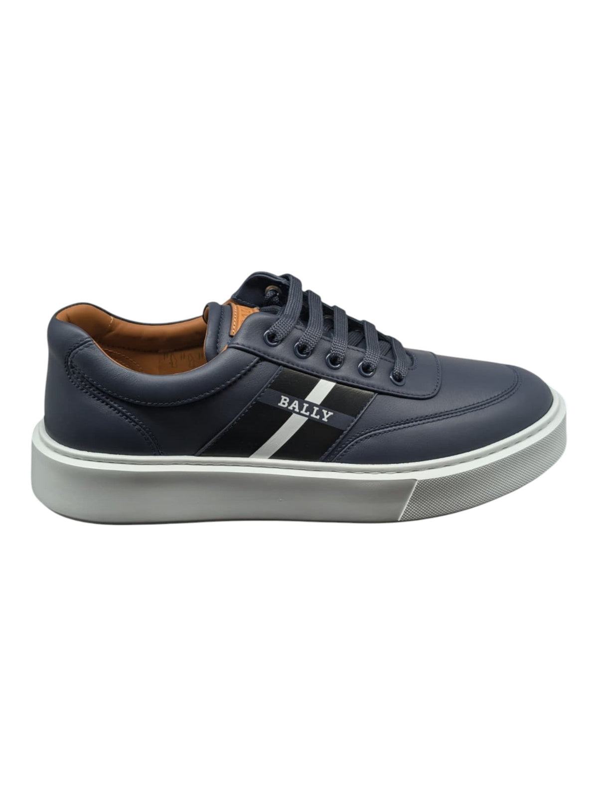 Bally Coby 6310055 Men's Ink Lamb Leather Sneakers