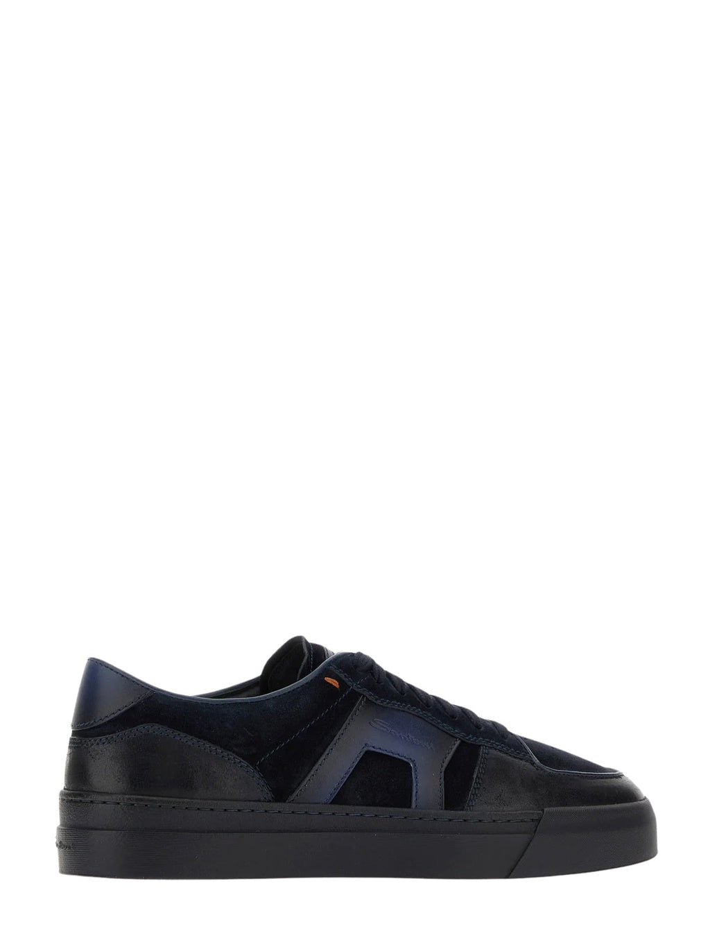 Low-Top Leather Suede Rubber Sole Sneakers