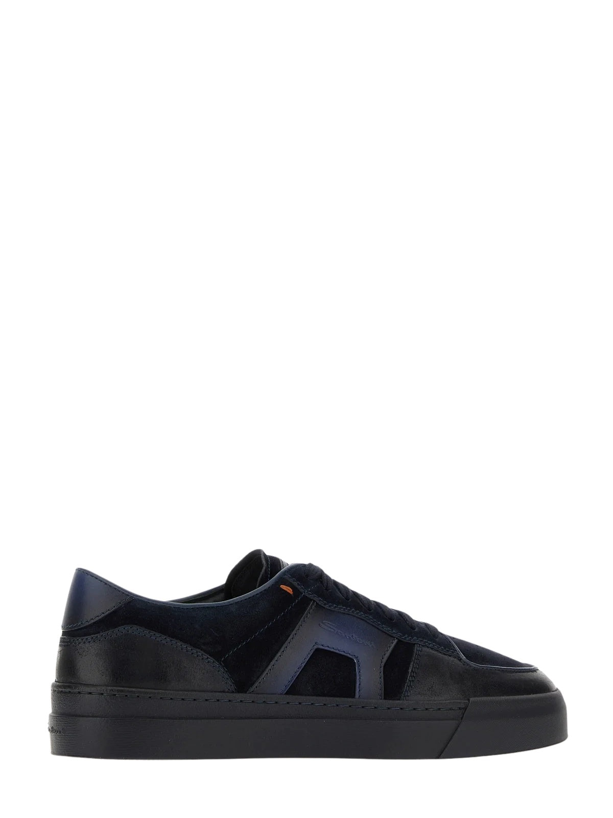 Low-Top Leather Suede Rubber Sole Sneakers