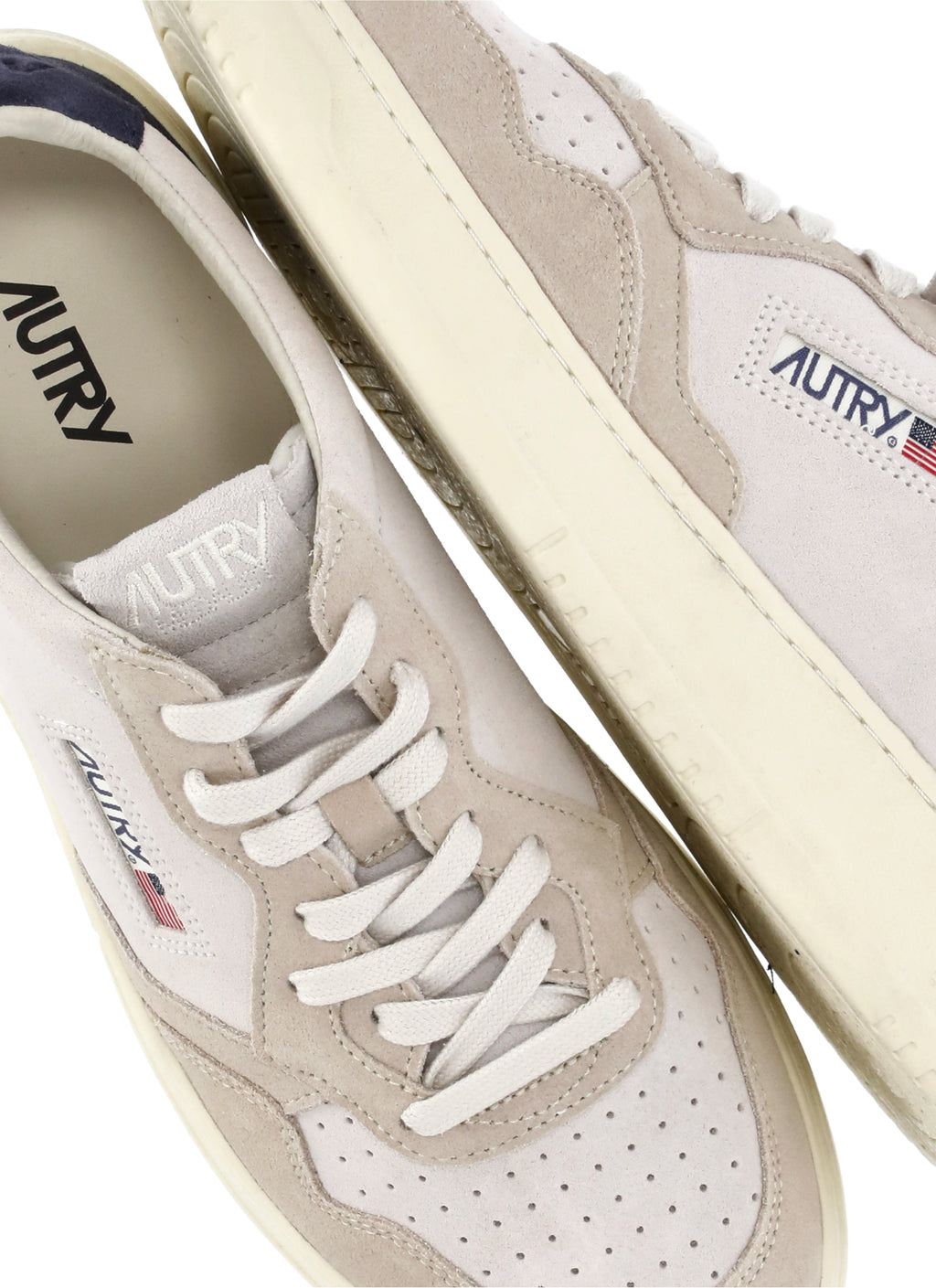 Ivory Suede Leather Sneakers