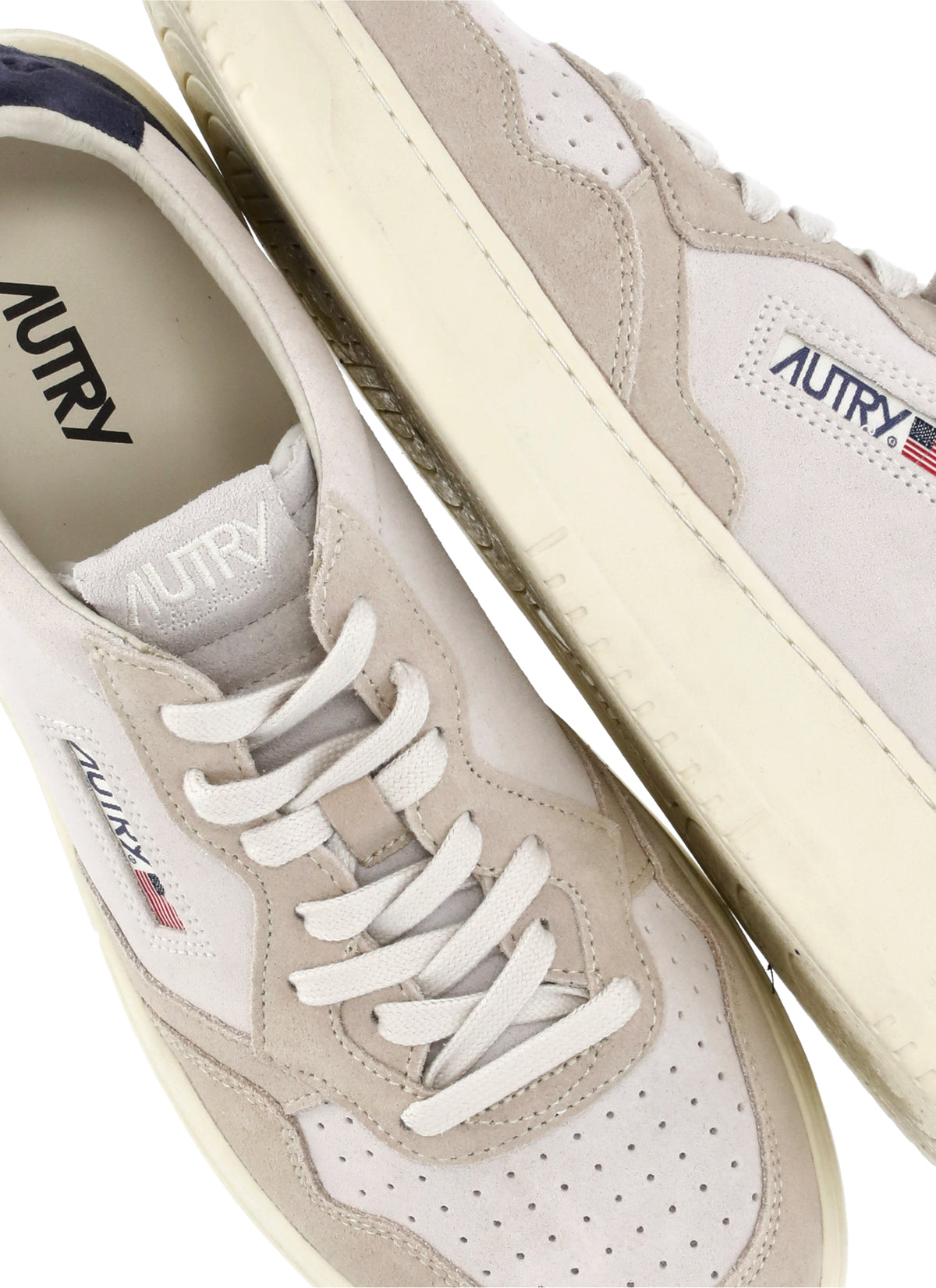 Ivory Suede Leather Sneakers