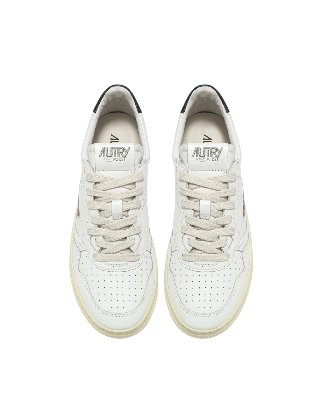 Autry Medalist Low White And Black Leather Men’S Sneakers Aulm Ll22 M