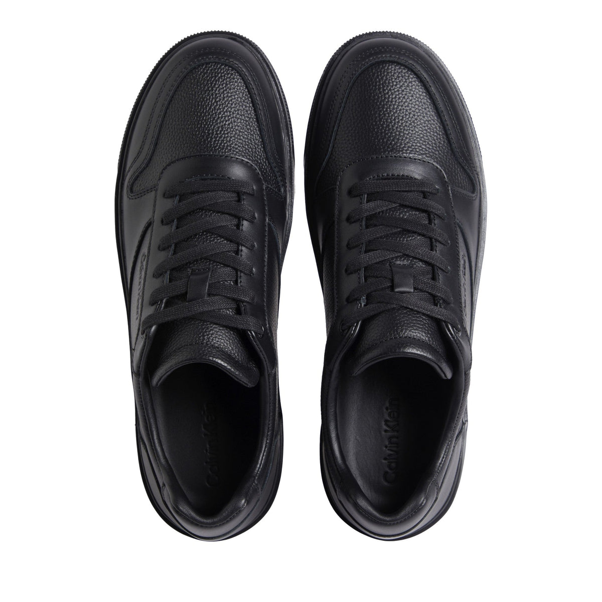 Black Minimalist Leather Low-Top Sneakers