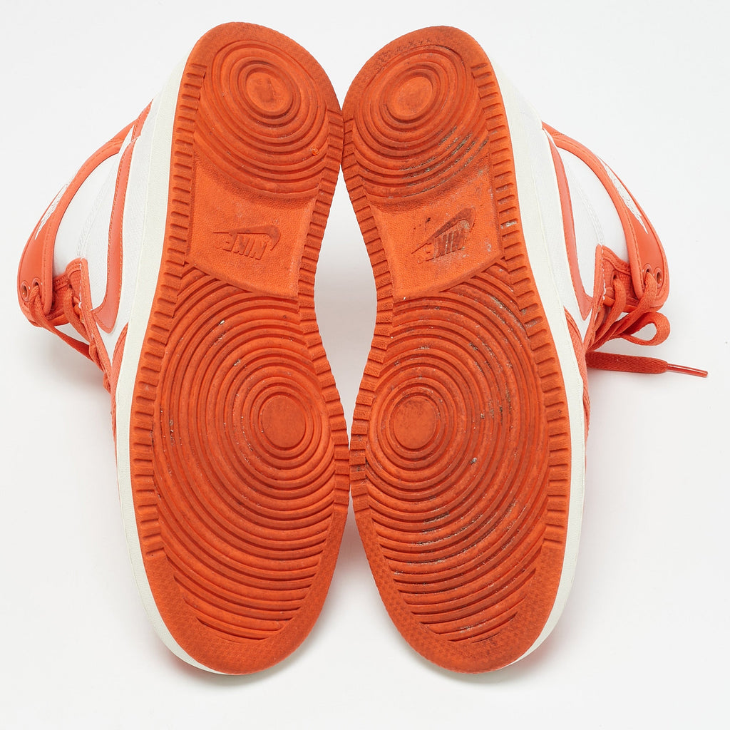 Air Jordans Orange Canvas And Leather Jordan 1 Ko "syracuse" High Top Sneakers