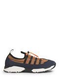 Layered Brown Leather Sneakers with Unique Lacing System