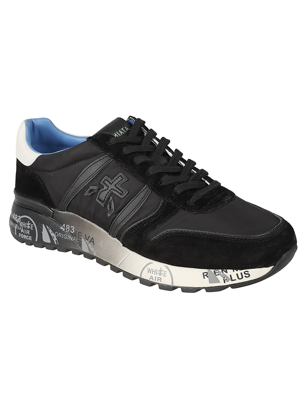 Lander Black Polyamide Calfskin Leather Sneakers