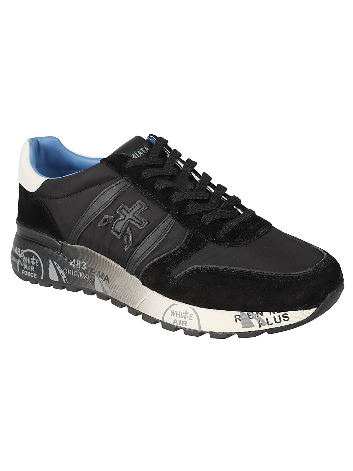 Lander Black Polyamide Calfskin Leather Sneakers
