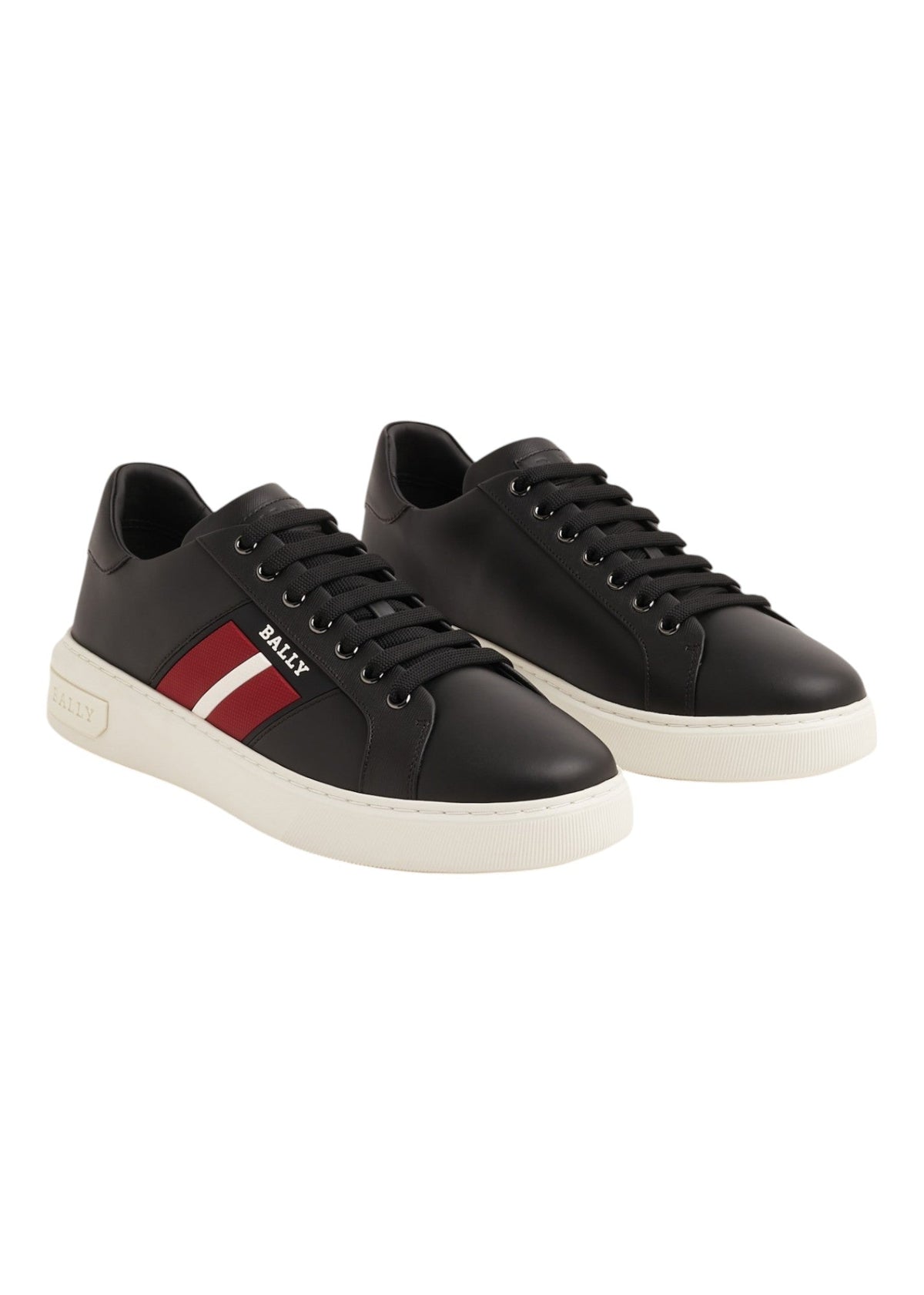 Bally Mylton 6239629 Black Calf Embossed Leather Sneakers