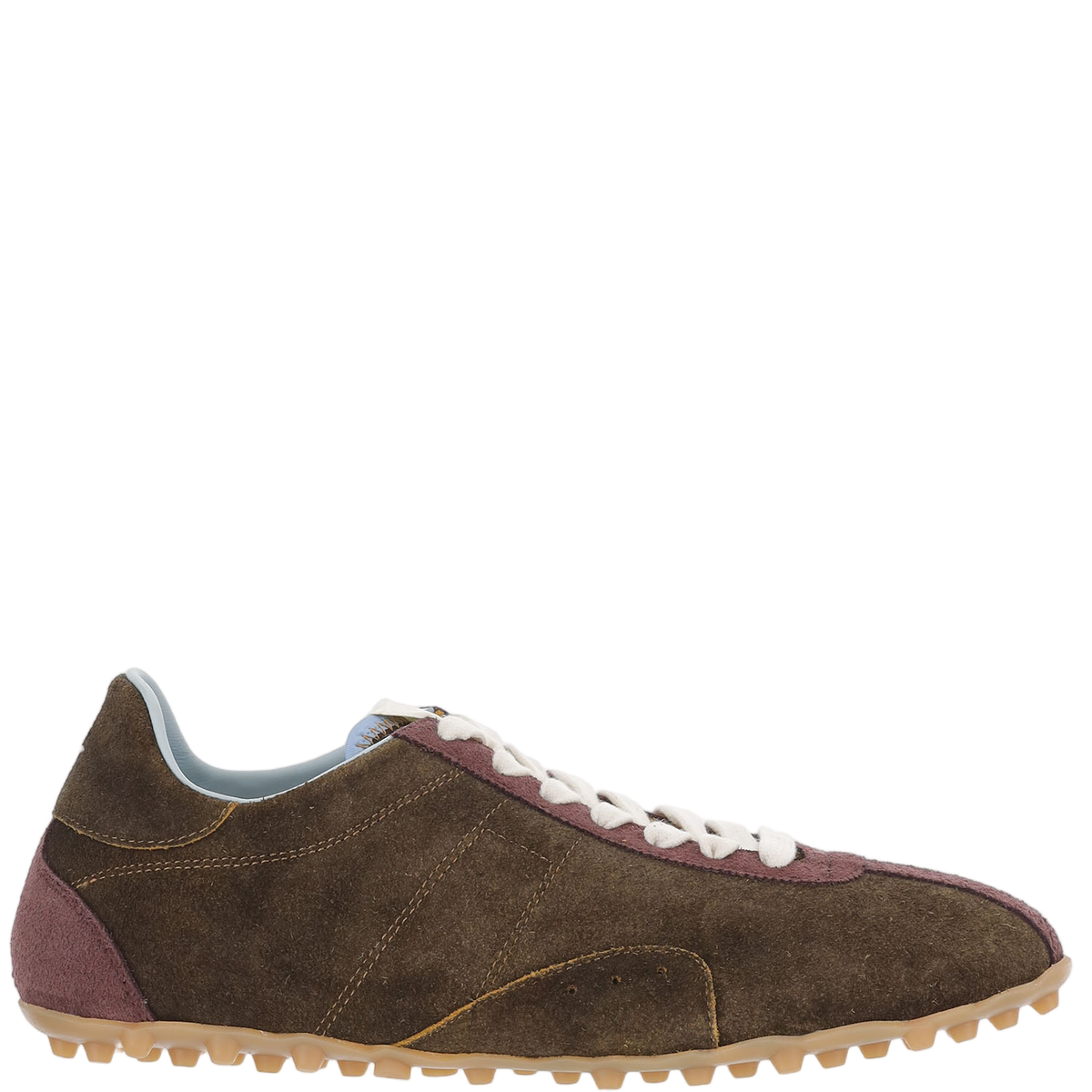 Brown Low-Top Suede Sneakers