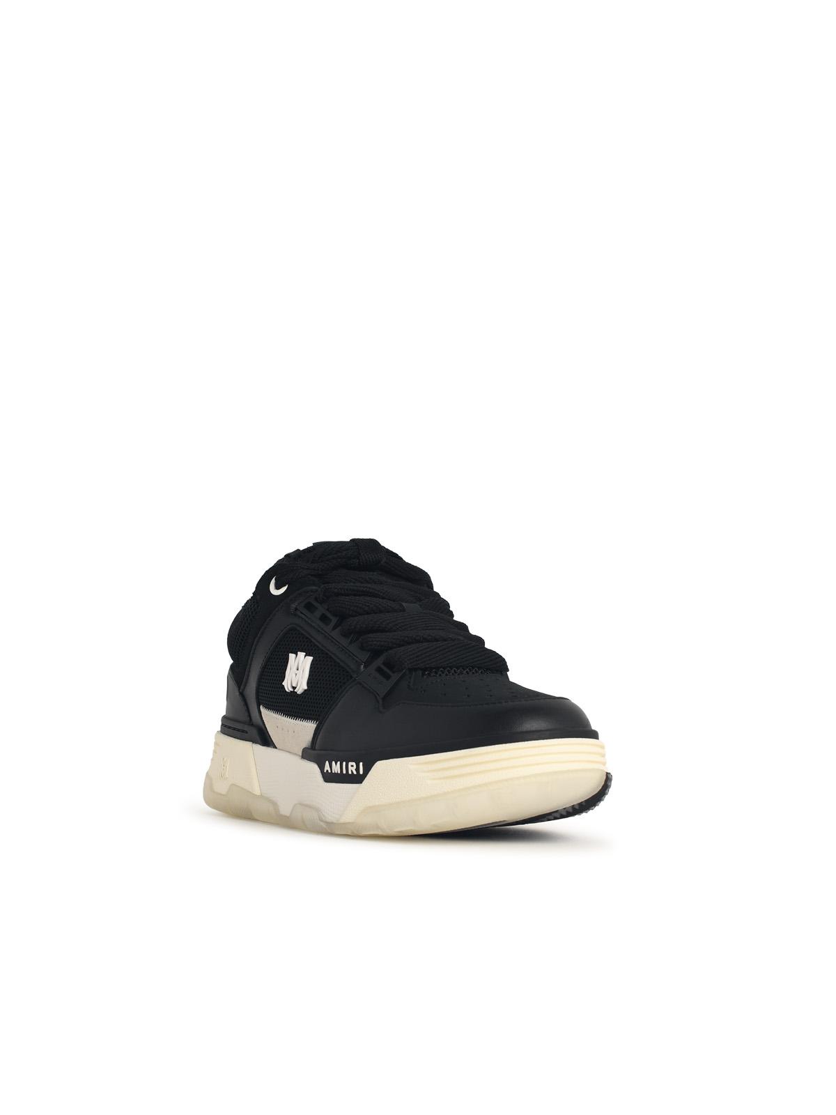 'Ma-1' Black Leather Sneakers