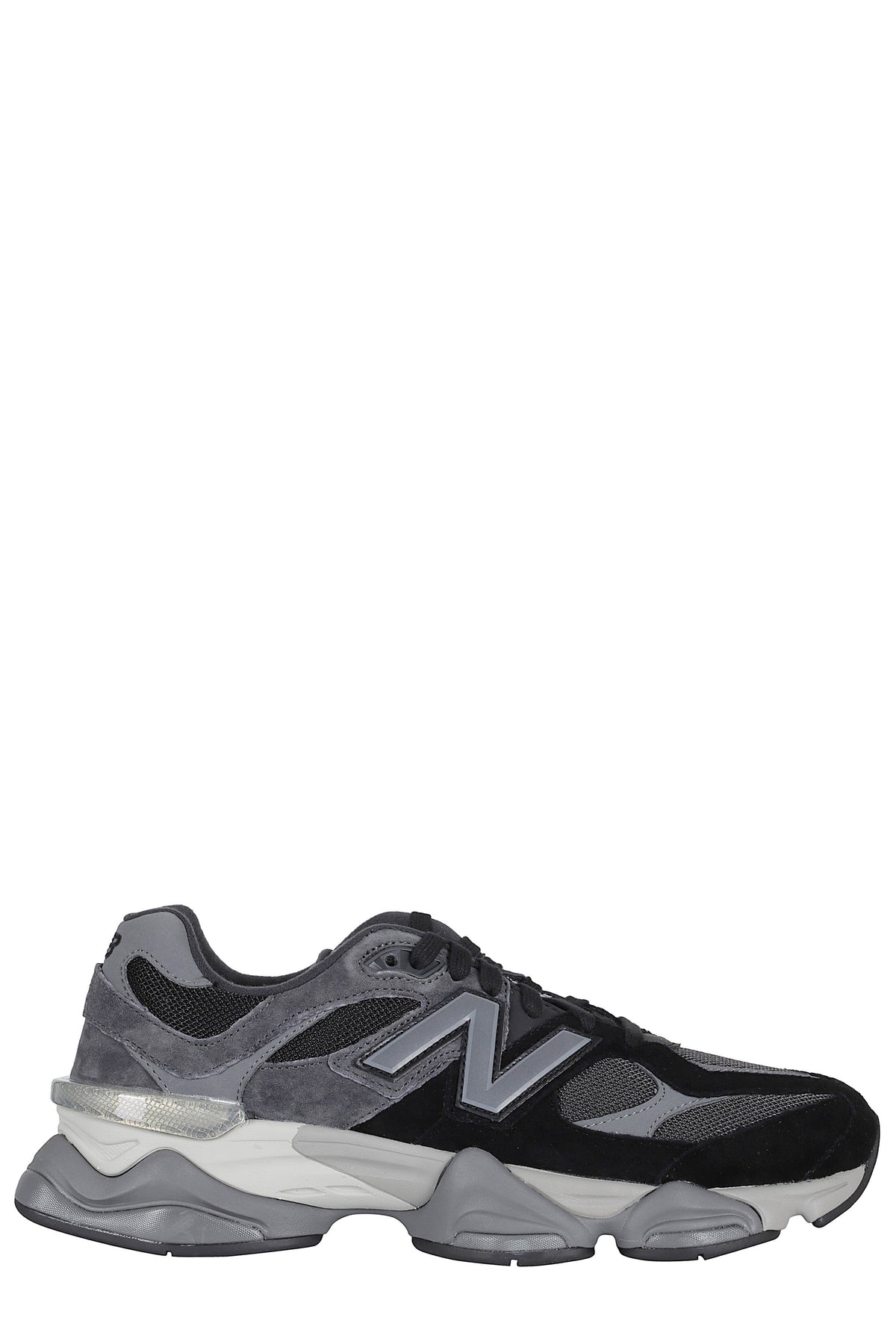 Black Lifestyle U9060 Lateral Logo Leather Rubber Sneakers