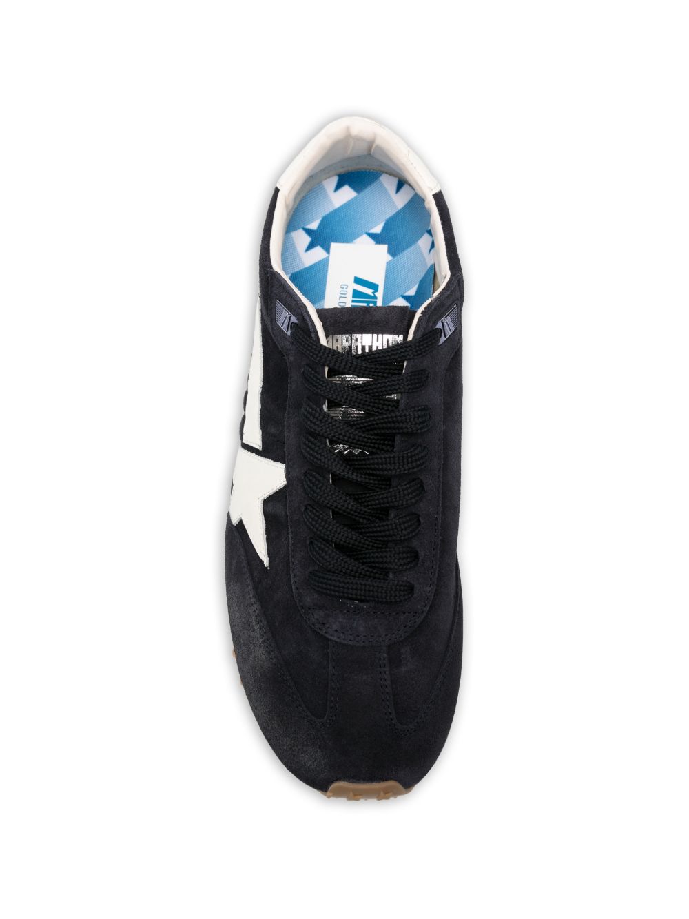 Low-Top Black Suede Star Detail Sneakers