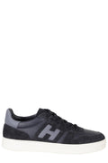 Blue H Tv Smooth Leather Suede Rubber Sole Sneakers