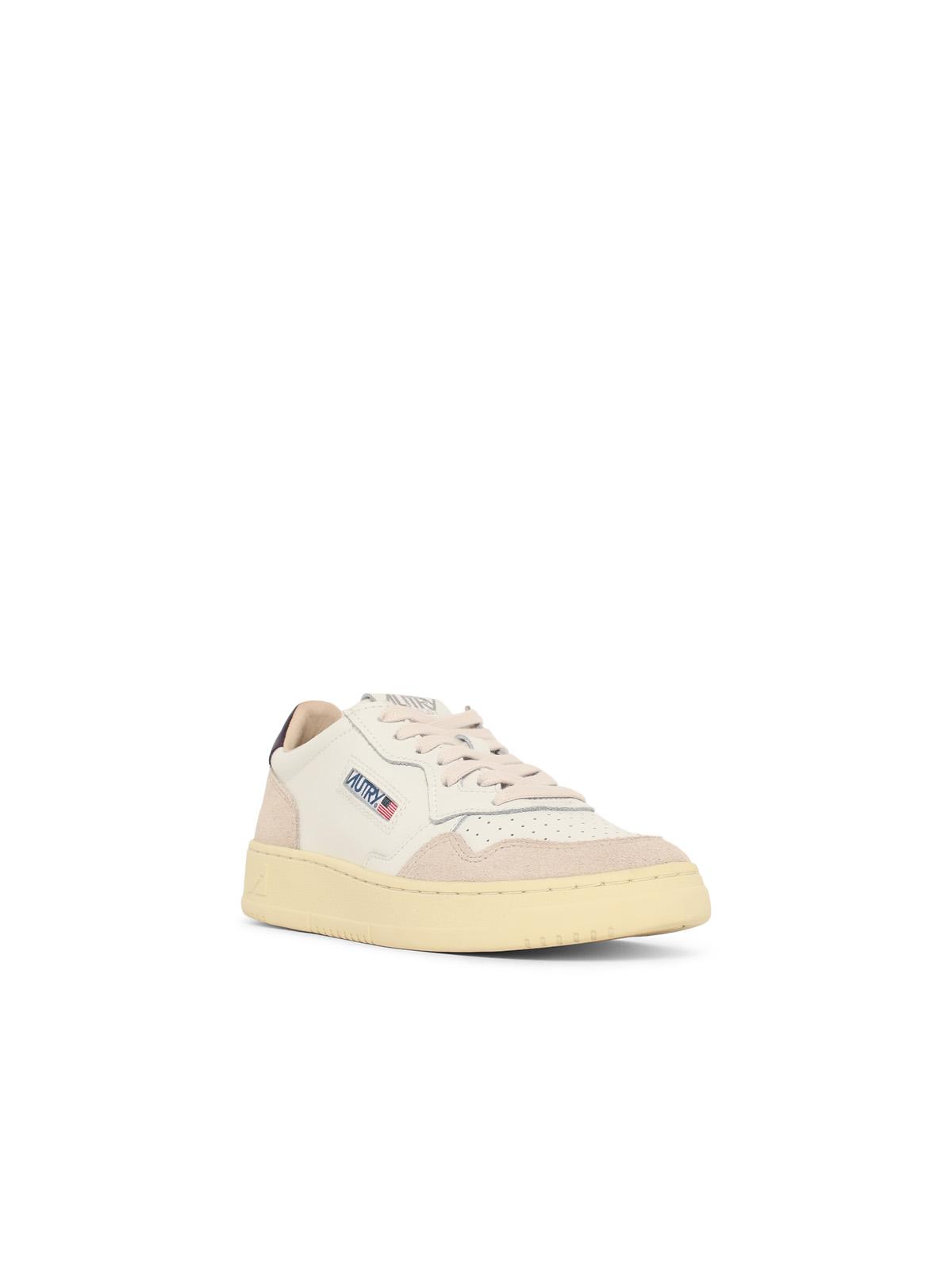 'Medalist Low' White And Purple Leather Sneakers