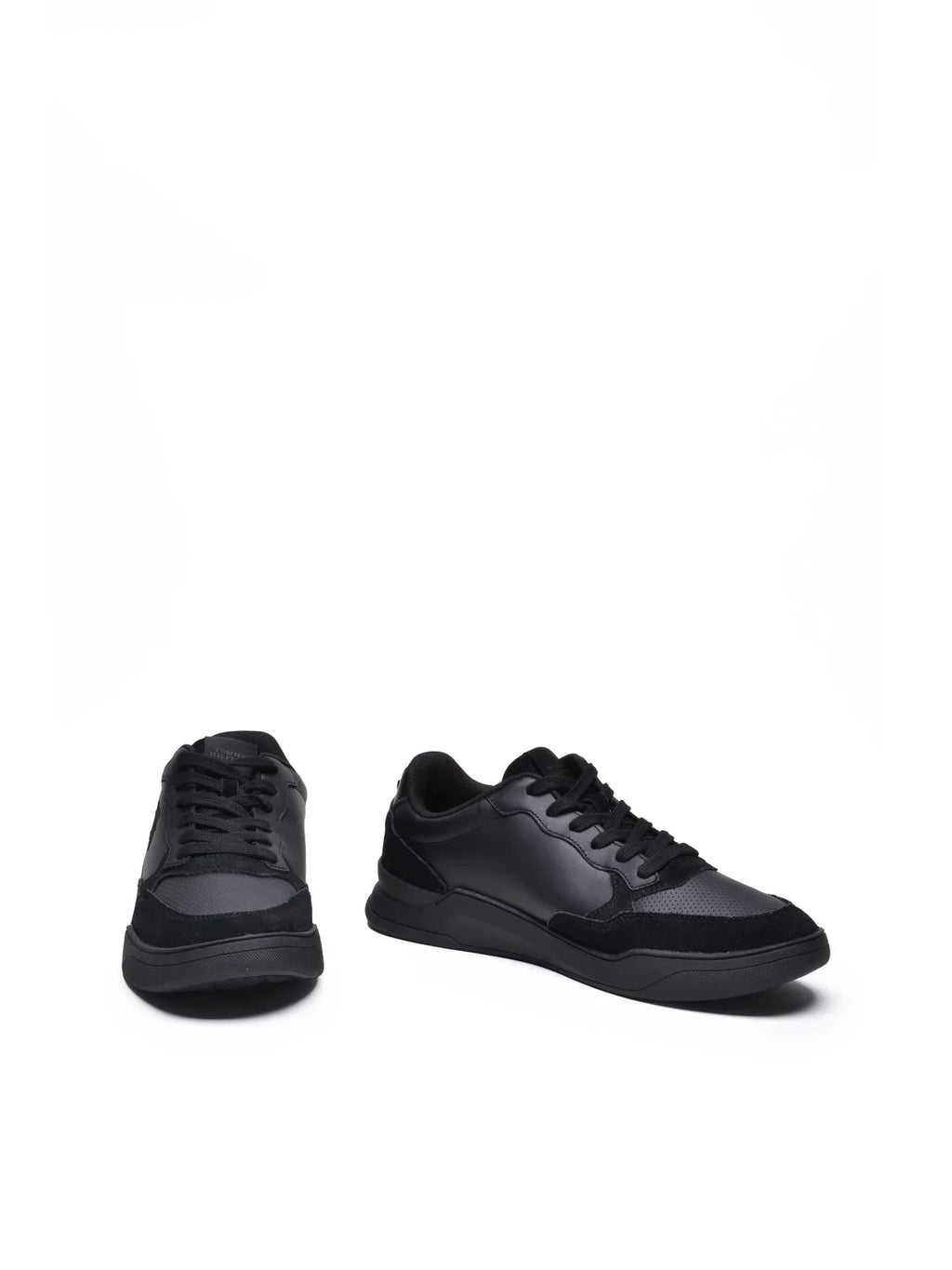 Black Leather Cupsole Sneakers