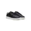 Leather sneakers with gold-tone logo