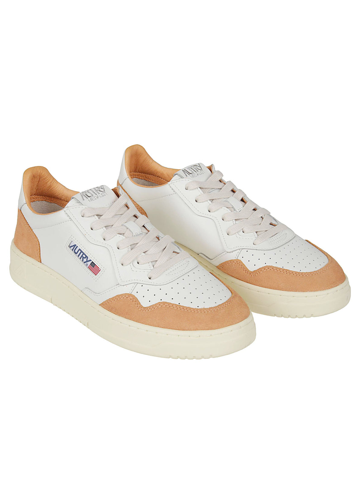 Medalist Low Suede Overlays Leather Sneakers