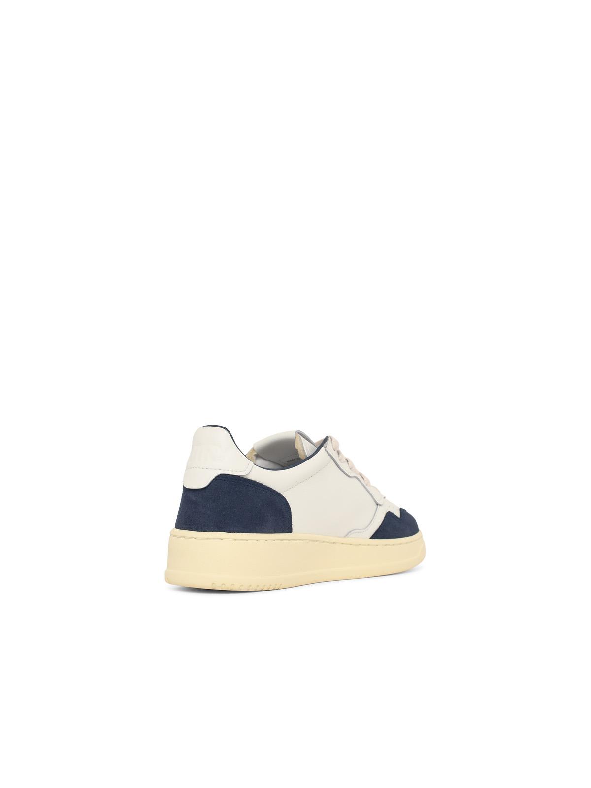 'Medalist Low' White And Blue Leather Sneakers