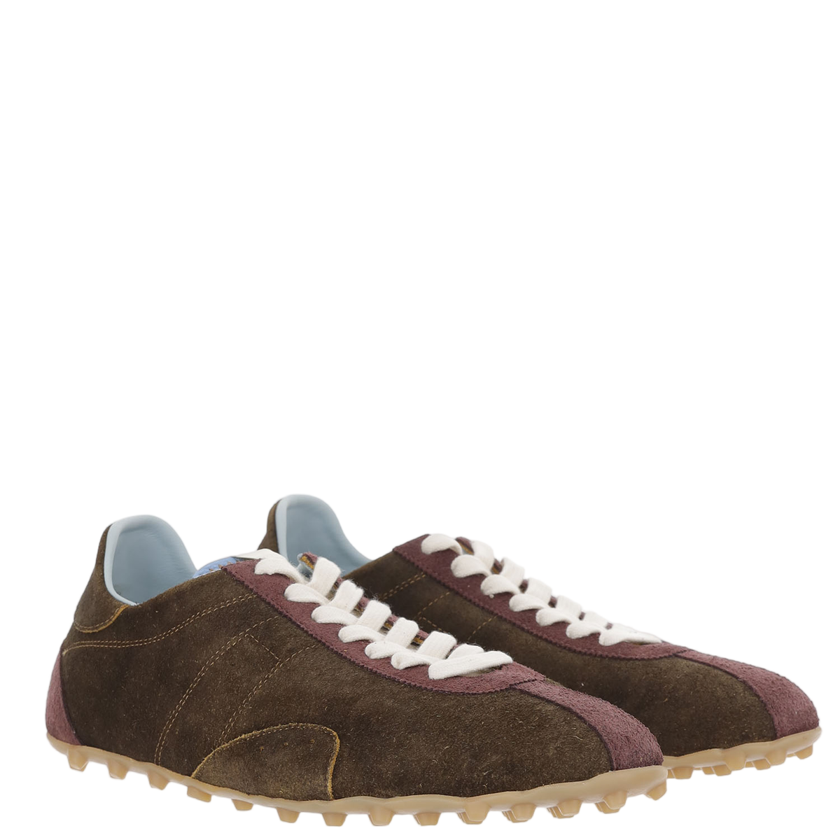 Brown Low-Top Suede Sneakers