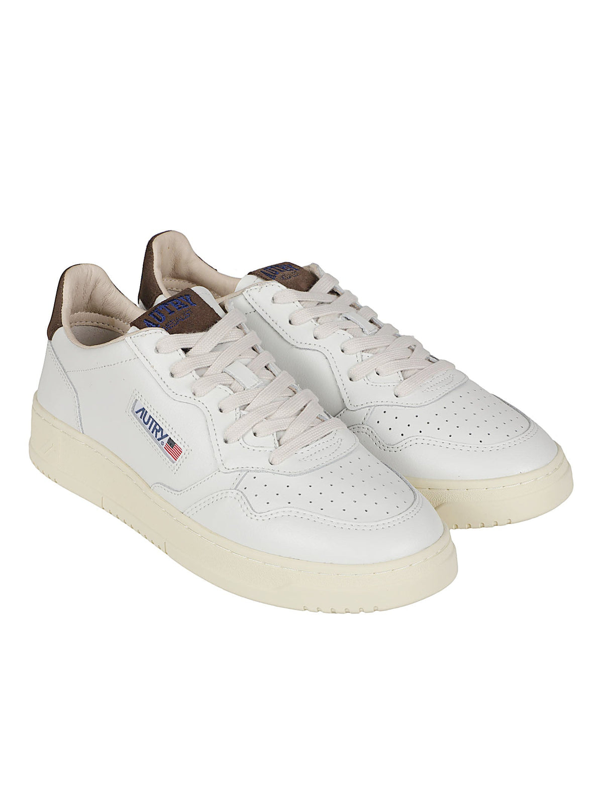 Low-Top Sneakers with Perforated Detailing and Suede Accents