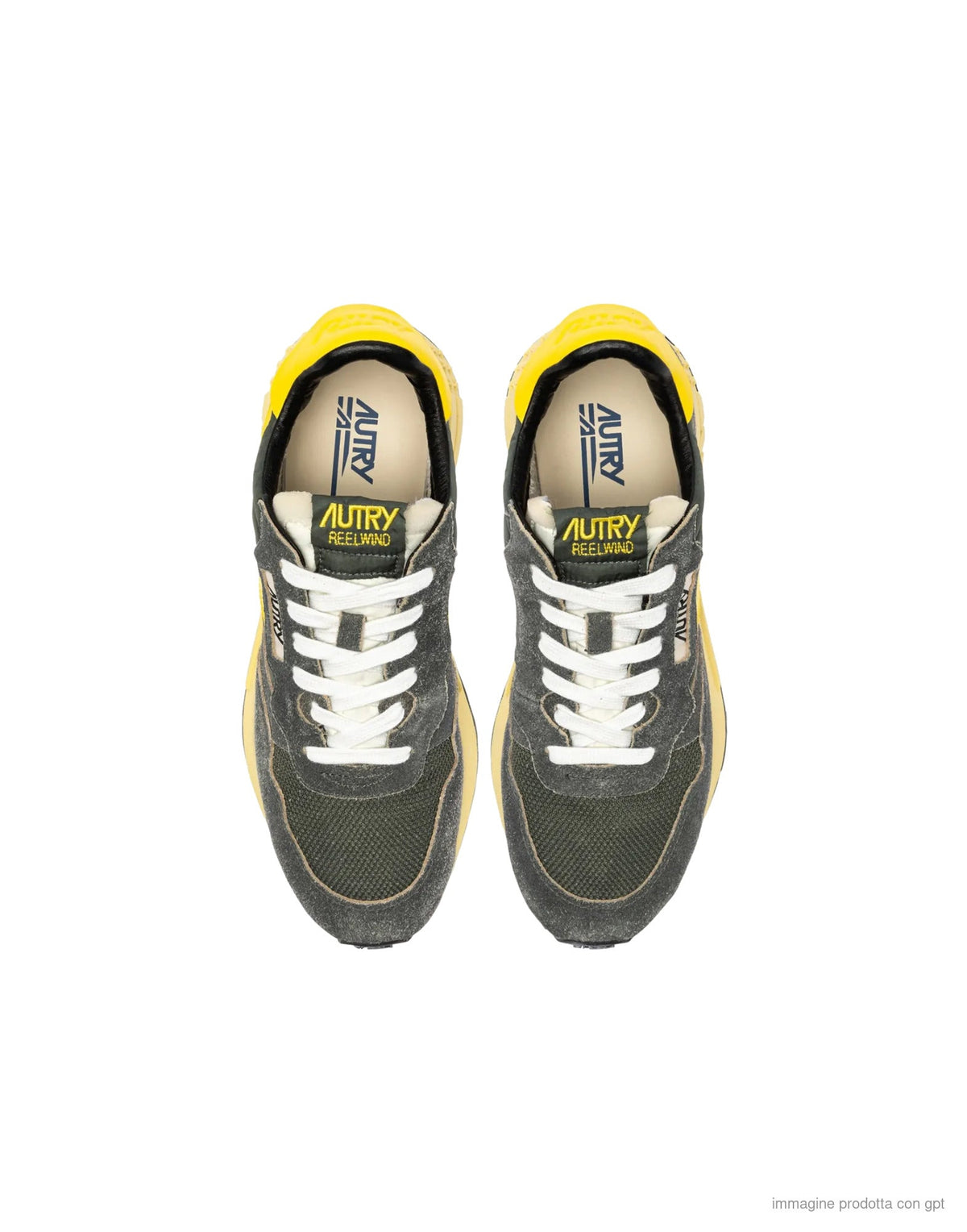 Autry Reelwind Low Sneakers In Grey And Yellow | Men Vwlm Gq06