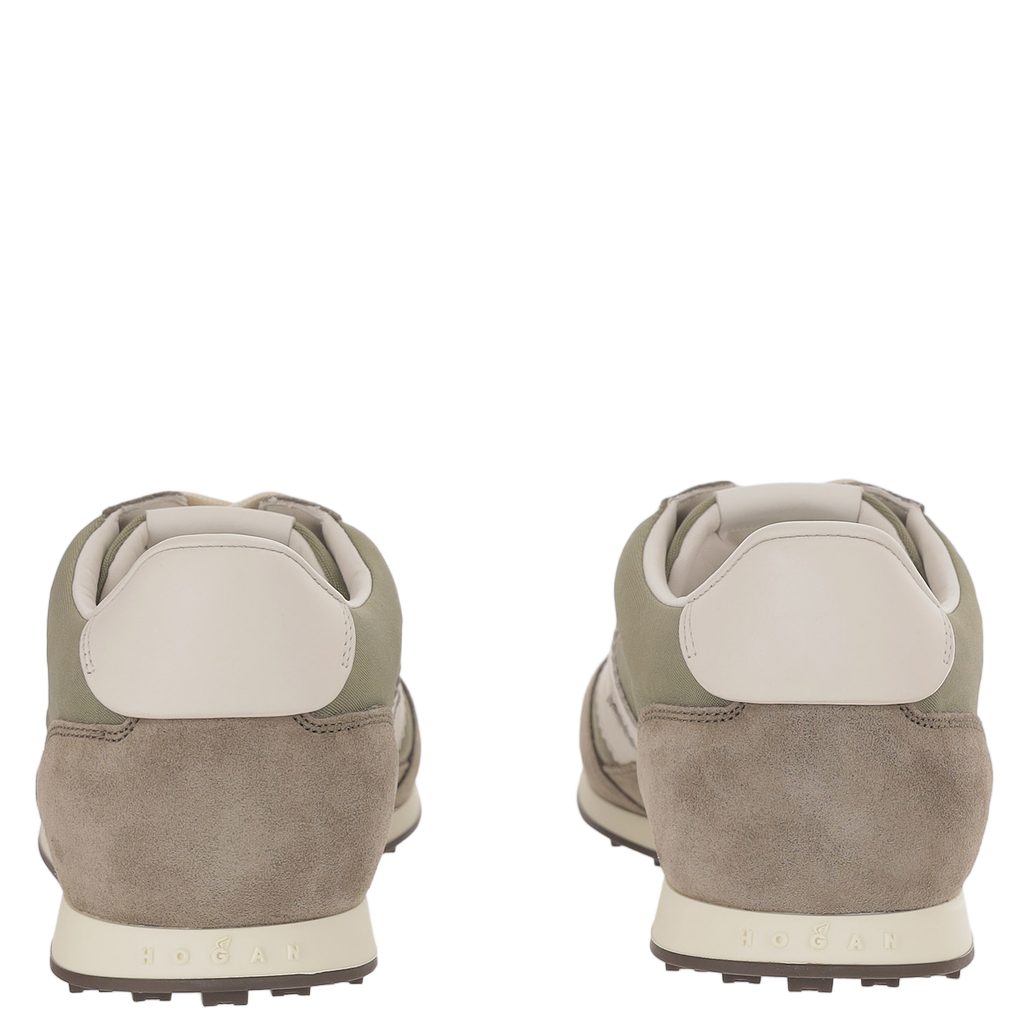 Low-Top Sneakers In Suede And Mesh With Memory Foam Insole
