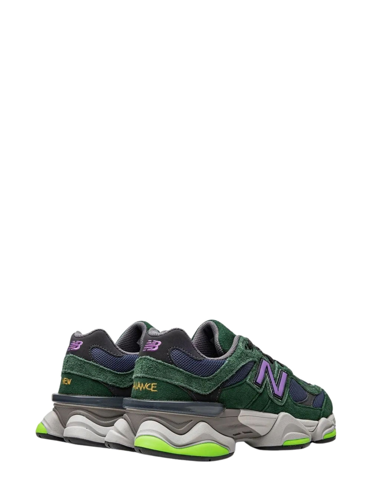 Green 9060 Leather Mesh-Blend Sneakers