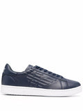 Blue Tennis Dynamic Low-Top Leather Sneakers