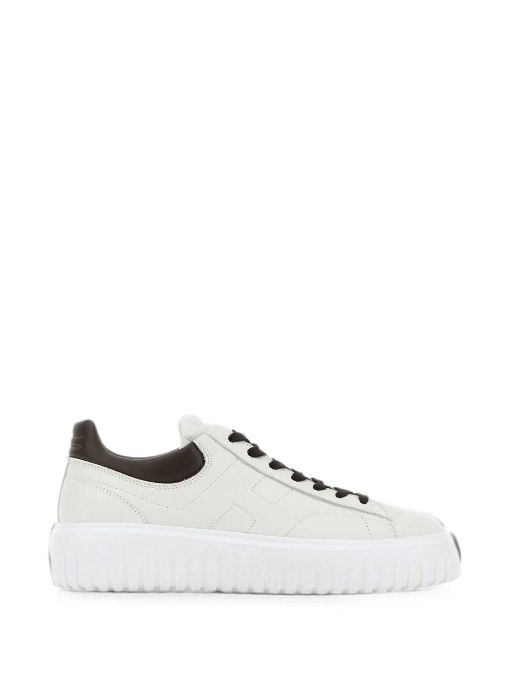 Low-Top White Leather Embossed Sneakers