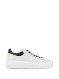 Low-Top White Leather Embossed Sneakers
