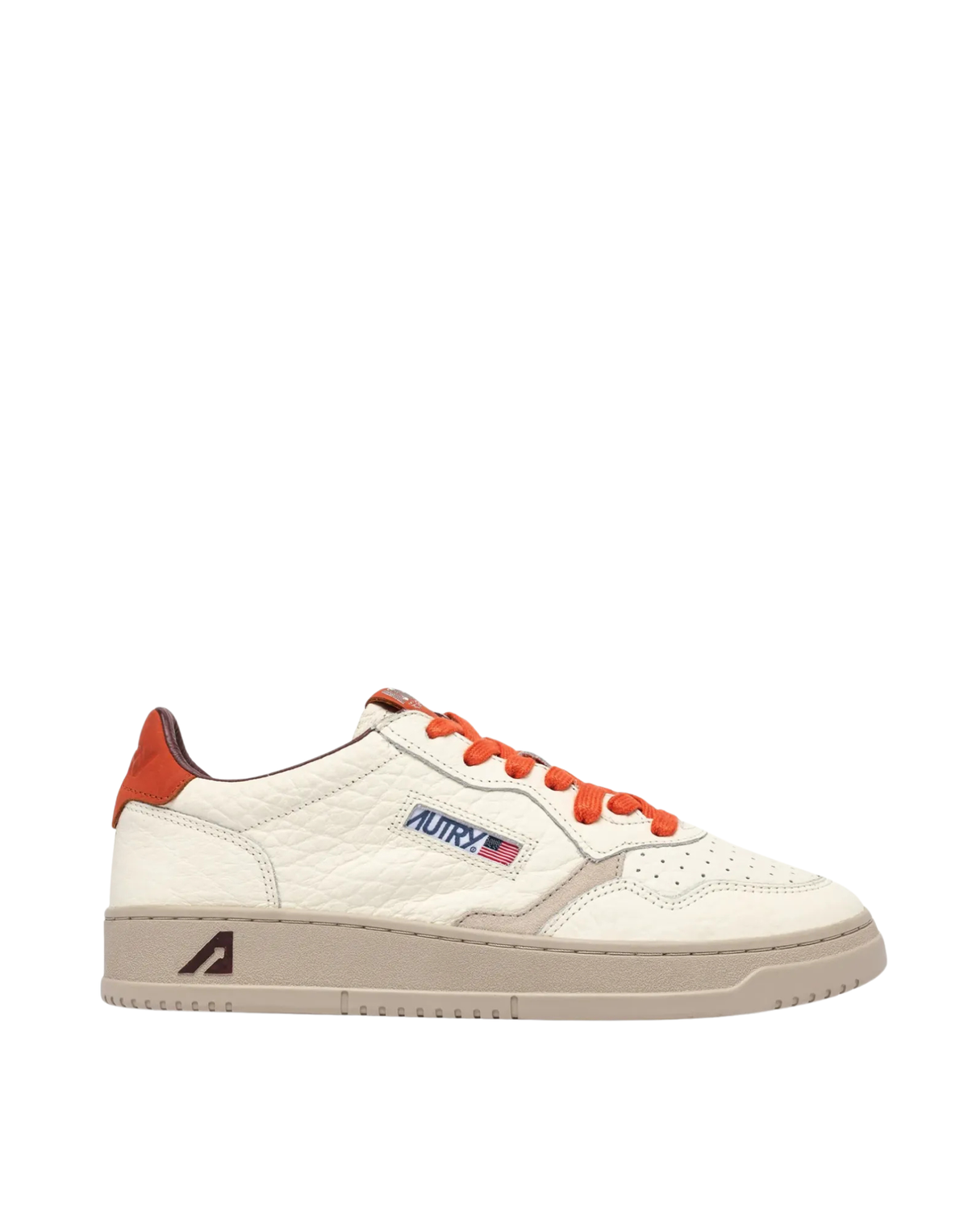 Low-Top Sneakers with Textured Leather and Nubuck Accents
